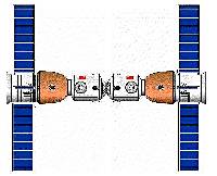 Die Sojus 4 & 5 - Lösung: 2 Shenzhou-Raumschiffe koppeln zu einer kleinen Raumstation zusammen.
